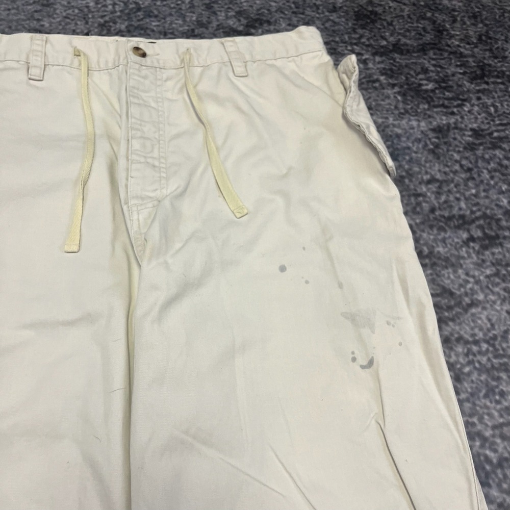 Vintage Wu Wear Pants Mens 34x30 Cream Baggy Embroidered Hip-Hop Skater Y2K‎ - Picture 7 of 16